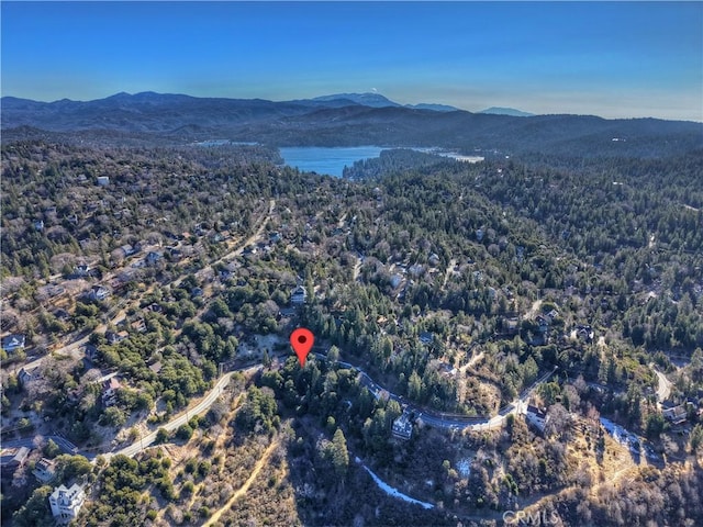 drone / aerial view with a mountain view