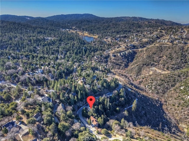 drone / aerial view with a mountain view