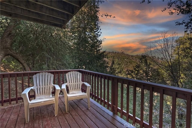 view of deck at dusk