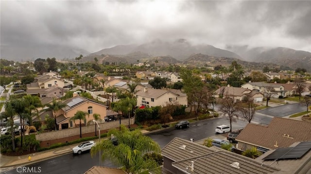 bird's eye view featuring a mountain view
