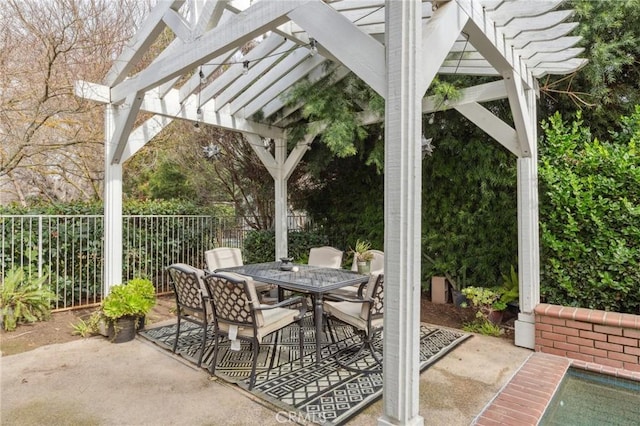 view of patio with a pergola