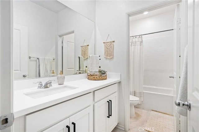 30219 Old Mill Rd, Menifee, CA 92584 - full bath with toilet, vanity, and shower / bath combination with curtain