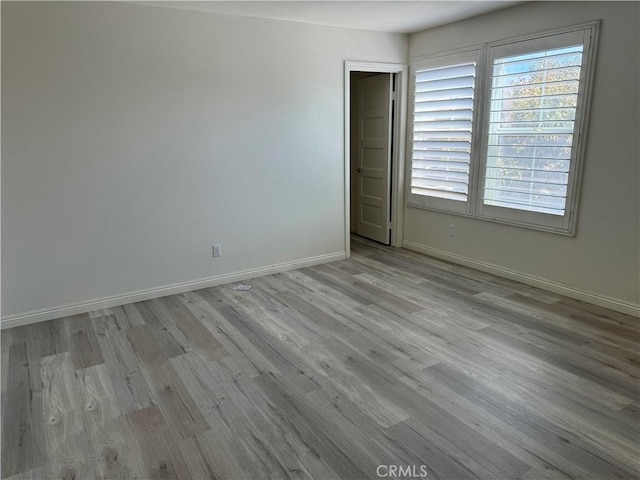 empty room featuring light wood-type flooring