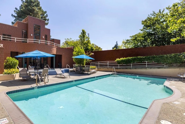 view of pool with a patio area