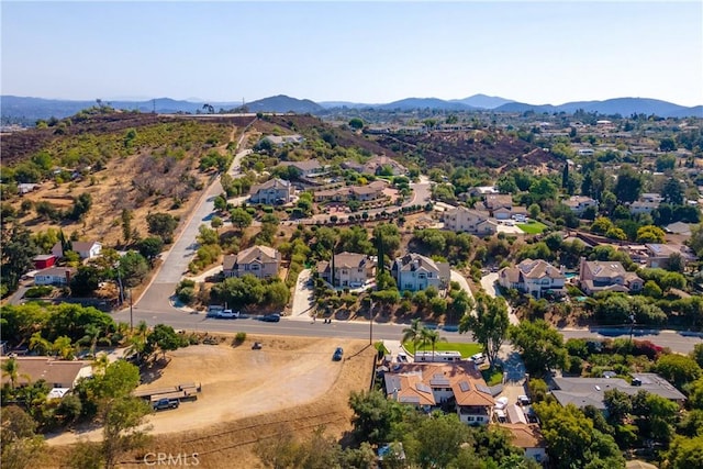 drone / aerial view with a mountain view