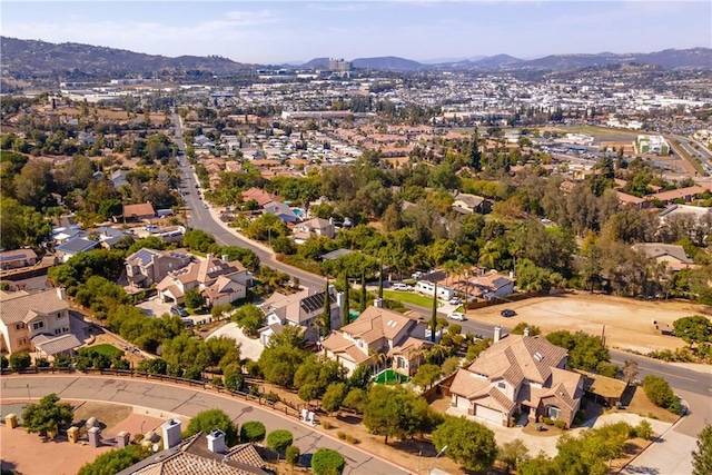 aerial view with a mountain view