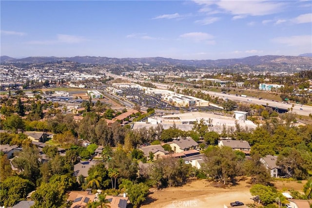 aerial view featuring a mountain view