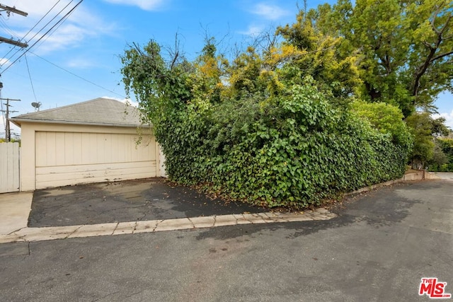 view of garage