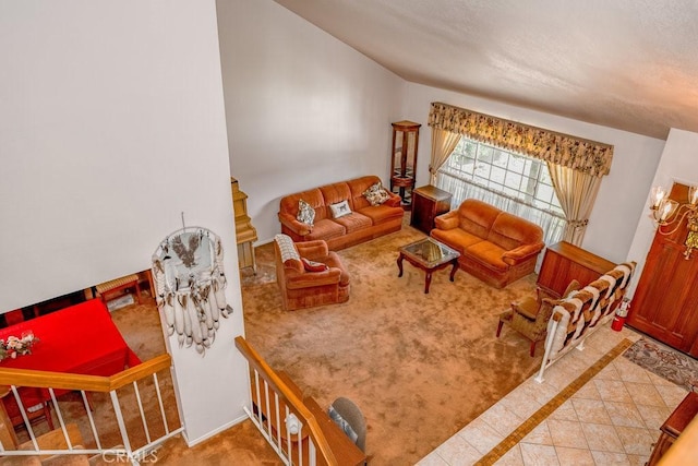 view of tiled living room