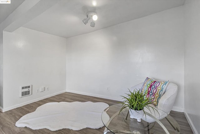 sitting room with dark hardwood / wood-style floors