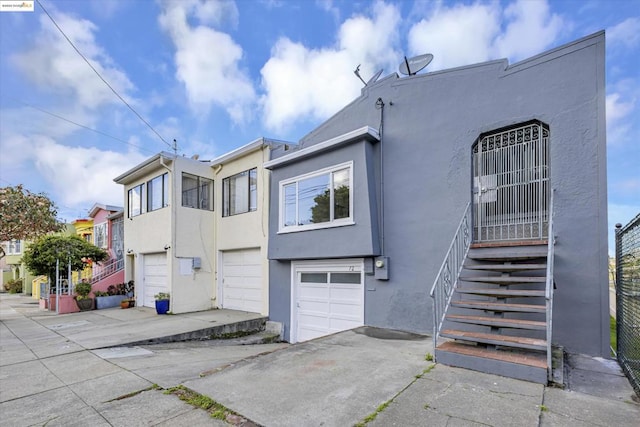 view of property with a garage