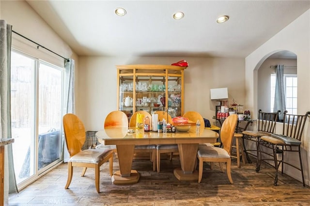 dining area featuring hardwood / wood-style floors