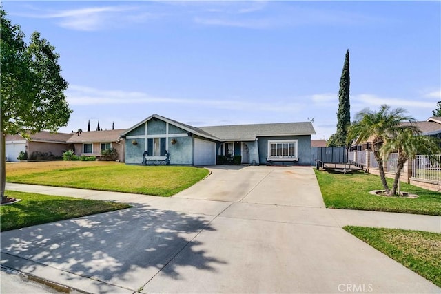 ranch-style home with a front yard