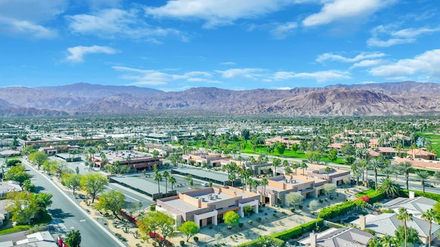 drone / aerial view with a mountain view