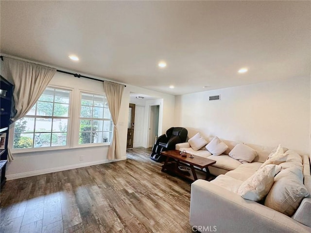 living room featuring hardwood / wood-style flooring