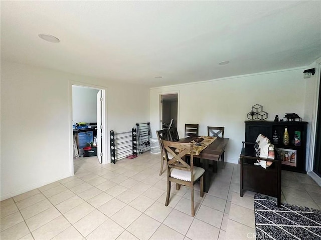 view of tiled dining space