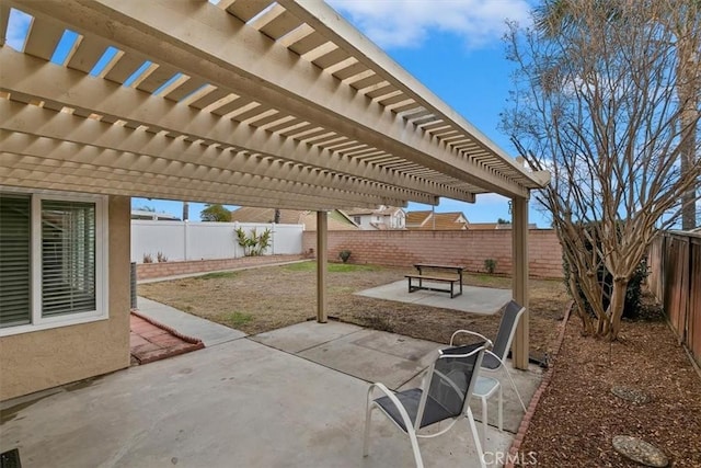 view of patio / terrace with a pergola