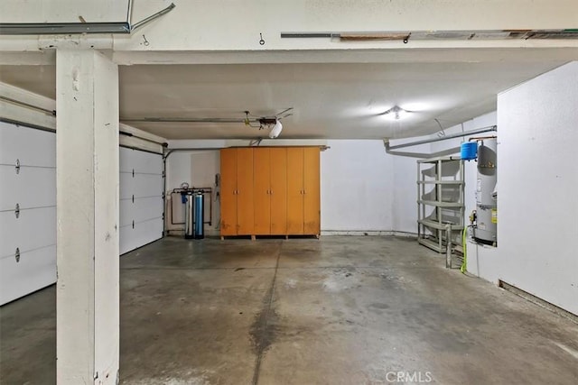 garage featuring gas water heater