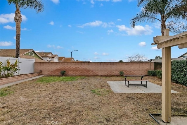 view of yard with a patio