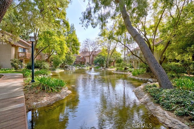 view of community featuring a water view