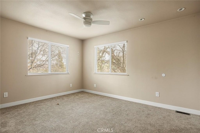 284 Davos Dr, Crestline, CA 92325 - empty room featuring ceiling fan, carpet, and baseboards
