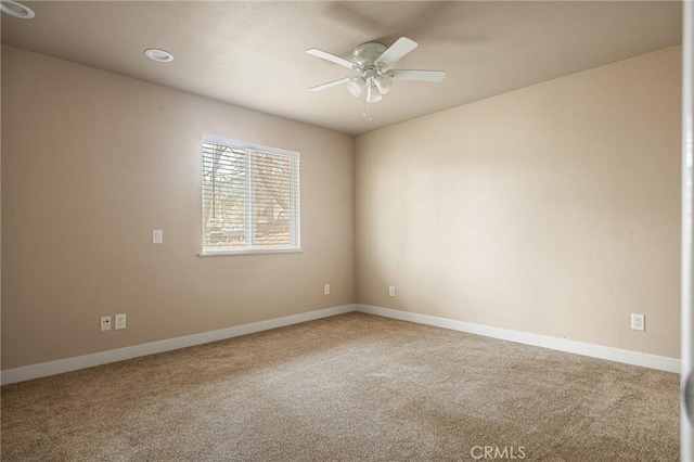 284 Davos Dr, Crestline, CA 92325 - unfurnished room featuring carpet floors, baseboards, and a ceiling fan