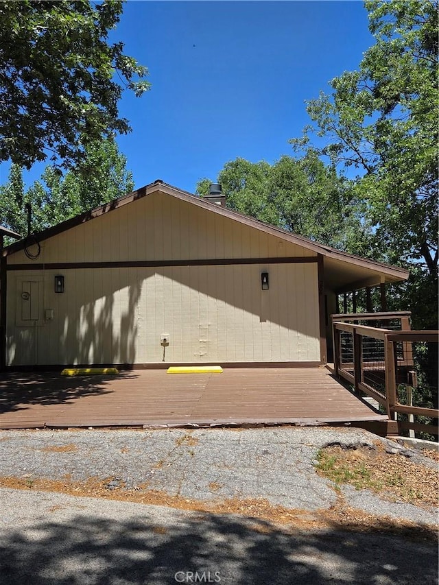 284 Davos Dr, Crestline, CA 92325 - view of home's exterior with a wooden deck