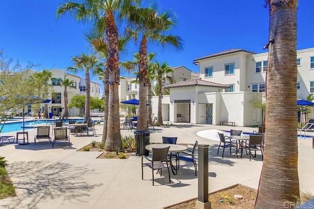 view of property's community featuring a swimming pool