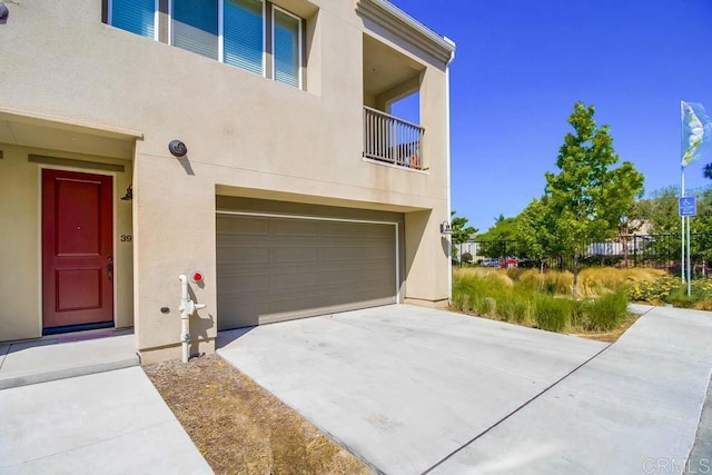 view of property exterior featuring a garage