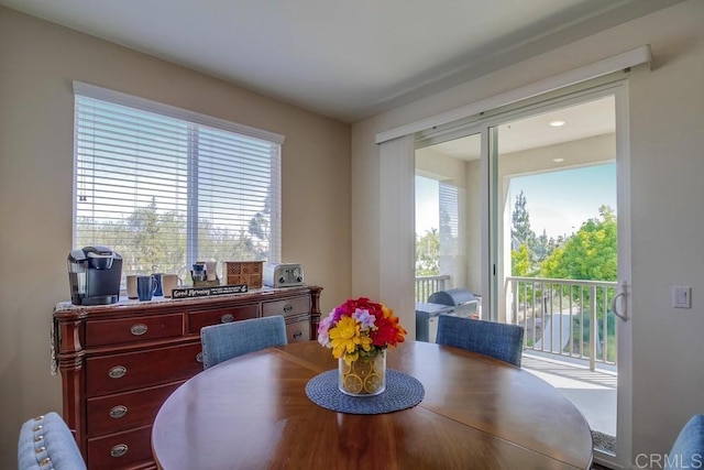 view of dining space