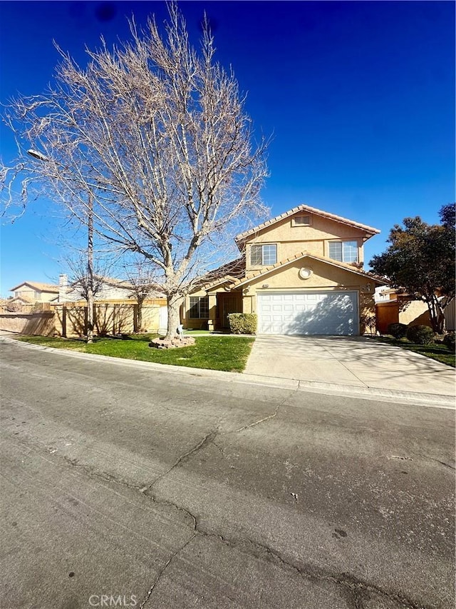 view of property with a garage