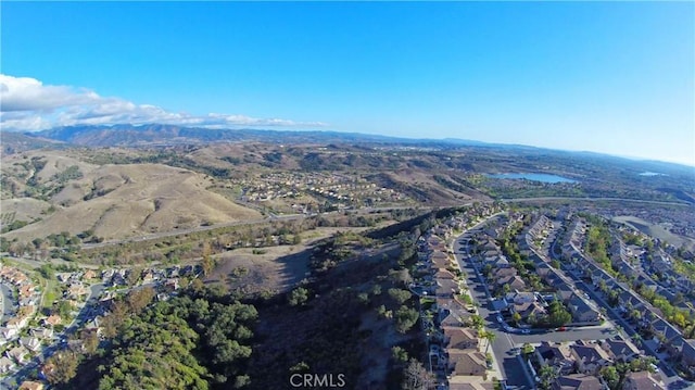 drone / aerial view with a mountain view