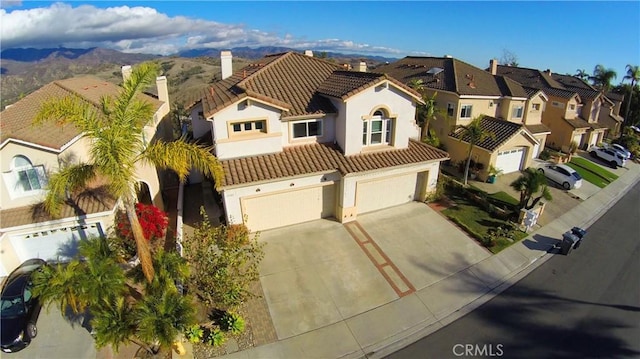 aerial view with a residential view