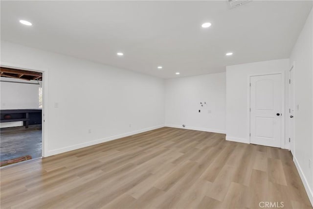 empty room featuring light wood-type flooring