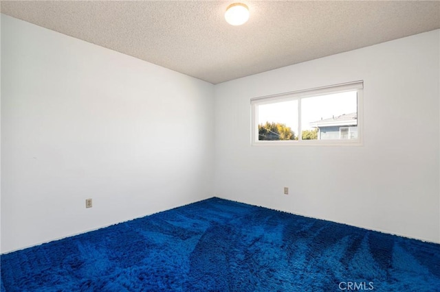 empty room featuring a textured ceiling and carpet flooring