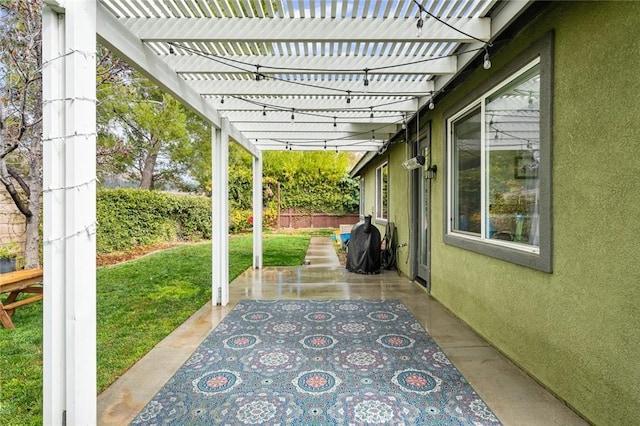 view of patio with a pergola