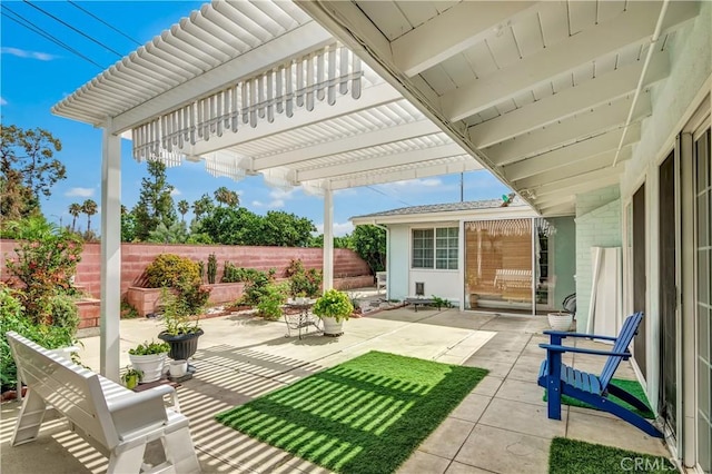 view of patio with a pergola