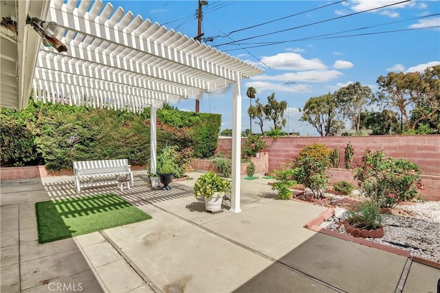 view of patio with a pergola