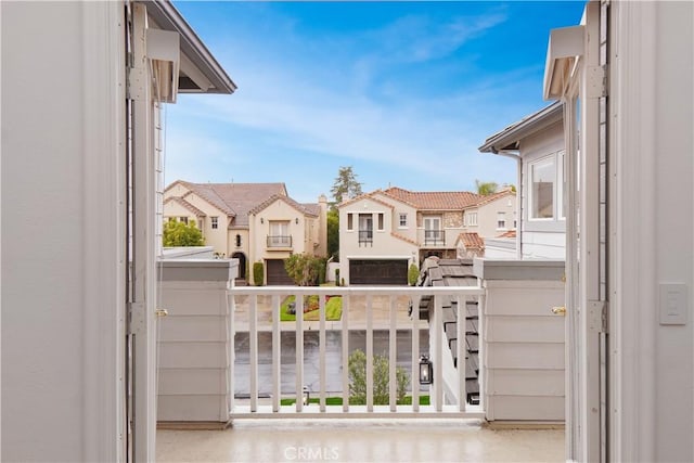 balcony with a residential view