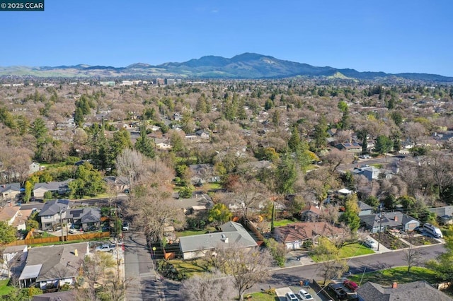 aerial view featuring a mountain view