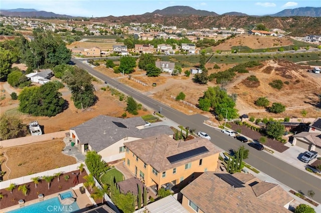 bird's eye view with a mountain view