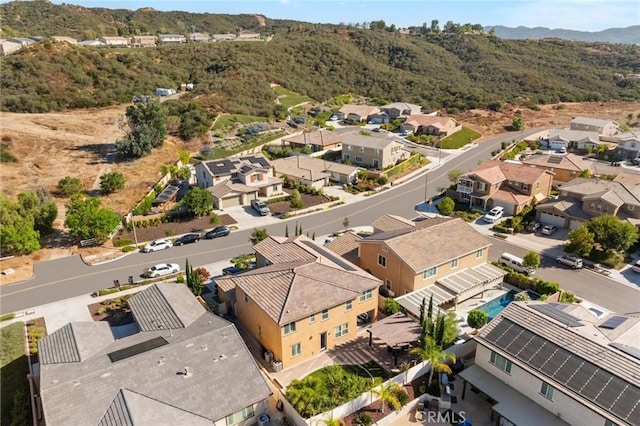 bird's eye view featuring a mountain view