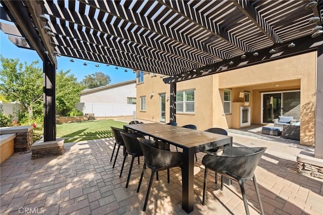 view of patio / terrace with a pergola