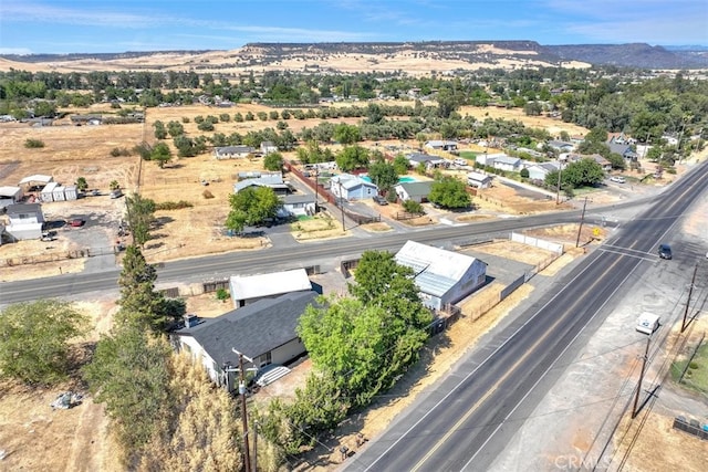 aerial view with a mountain view