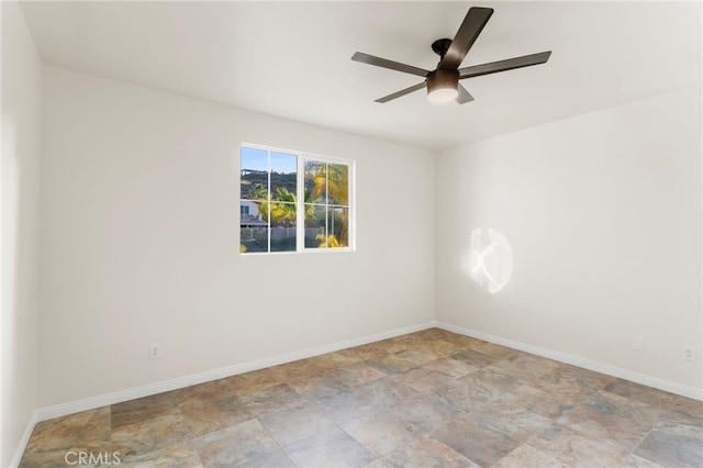 spare room featuring ceiling fan