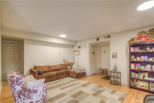 living room featuring wood-type flooring