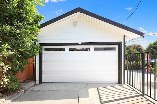 view of garage