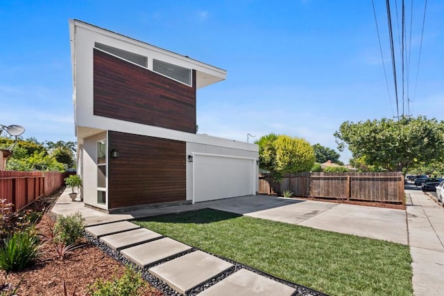 view of home's exterior with a garage