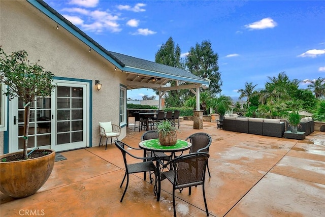 view of patio featuring an outdoor living space