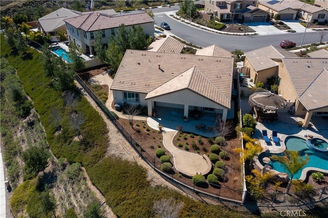 birds eye view of property featuring a residential view